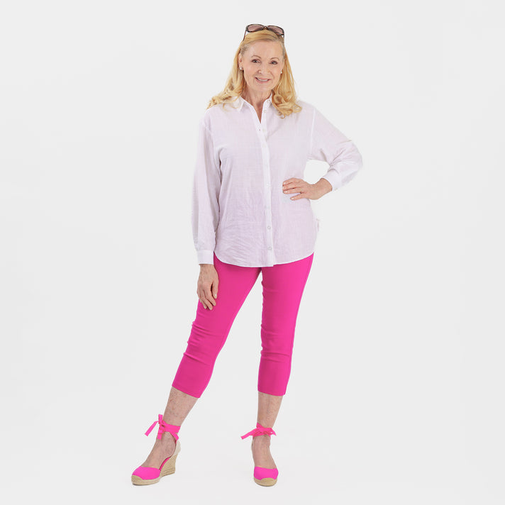 Emreco Crop Stretch Bengaline with Back Pockets (Size 20) - Cerise 8226317 1
