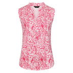 Emreco Sleeveless Print Mandarin Collar Blouse (Size 16) - Pink_8226370_1