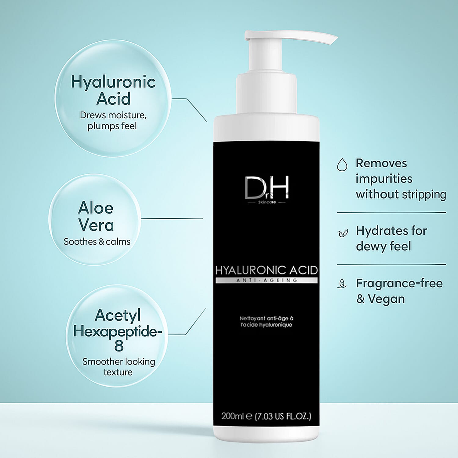 Dr H Foaming Gel Cleanser with Hyaluronic Acid - 200ml 8227120 2