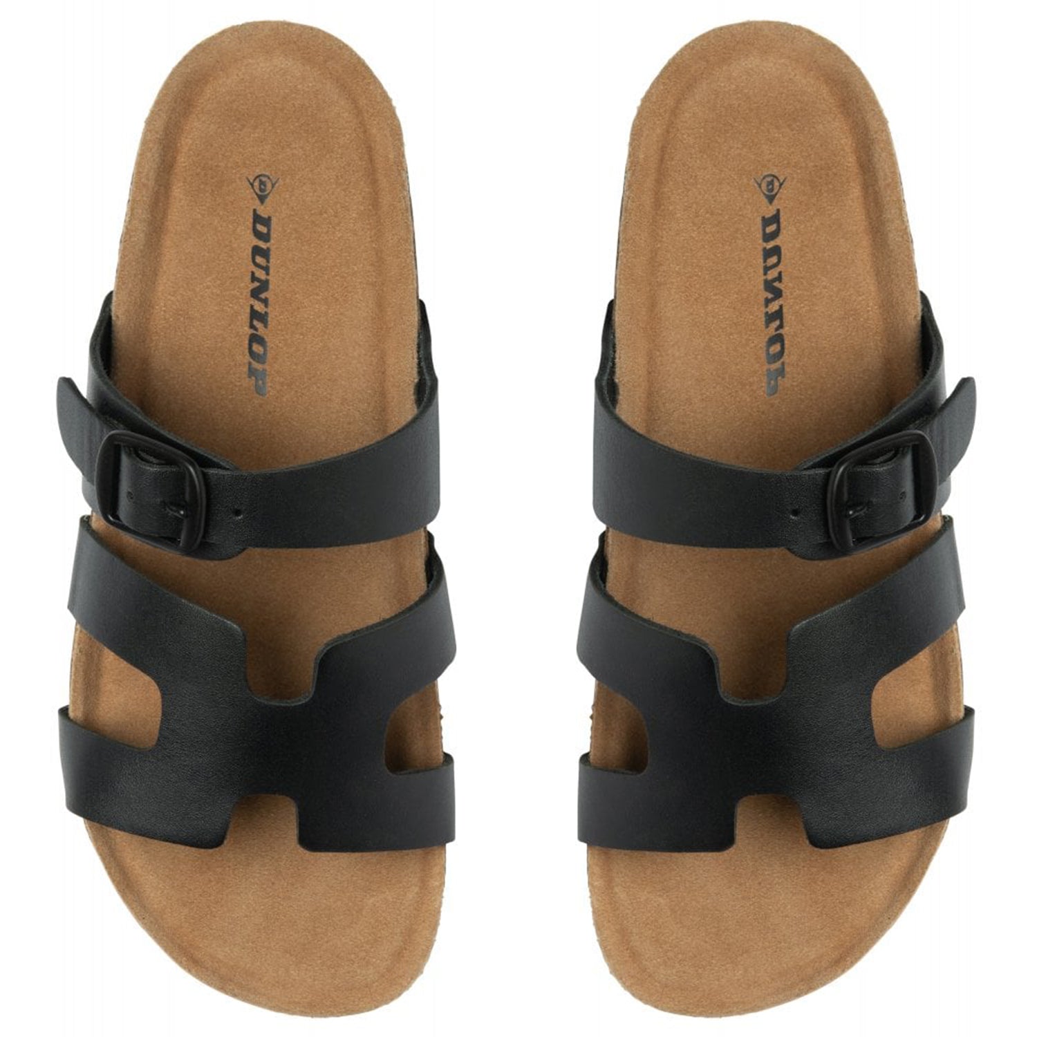 Dunlop Womens Hermy Open-Toe Cork Footbed Sandals with Adjustable Straps (Size 5) - Black V32538174 0