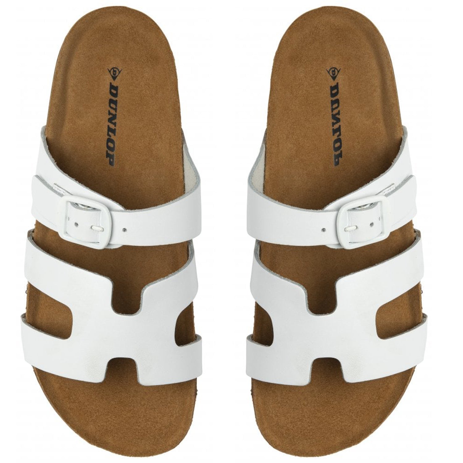 Dunlop Womens Hermy Open-Toe Cork Footbed Sandals with Adjustable Straps (Size 5) - White V32528753 0