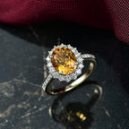Luxuriant 10K Yellow Gold AAA Heliodor, Lab Grown Diamond GH, SI Main Stone With Side Stone Ring, Gold Wt.2.8 Gms  3.130  Ct._8227257_1