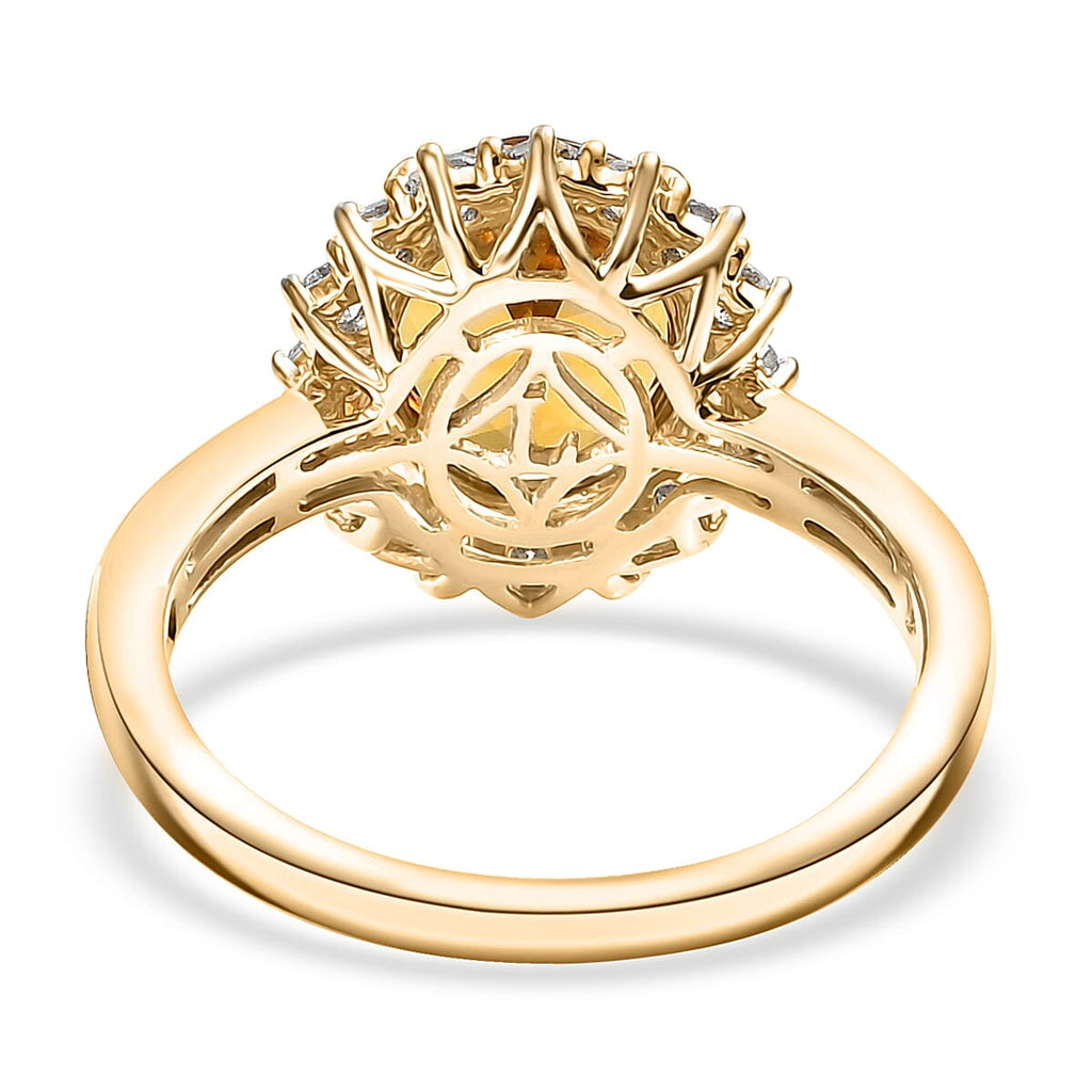 Luxuriant 10K Yellow Gold AAA Heliodor, Lab Grown Diamond GH, SI Main Stone With Side Stone Ring, Gold Wt.2.8 Gms  3.130  Ct._8227257_4