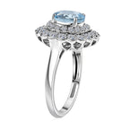 Luxuriant 10K White Gold AAA Aquamarine, Lab Grown Diamond GH, SI Main Stone With Side Stone Ring, Gold Wt.3.35 Gms  2.820  Ct._8227359_3