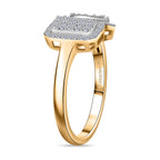 Luxuriant Lab Grown Diamond (SI/GH) Cluster Ring in 18K Vermeil Yellow Gold Plated Sterling Silver 0.50 Ct._8227560_3