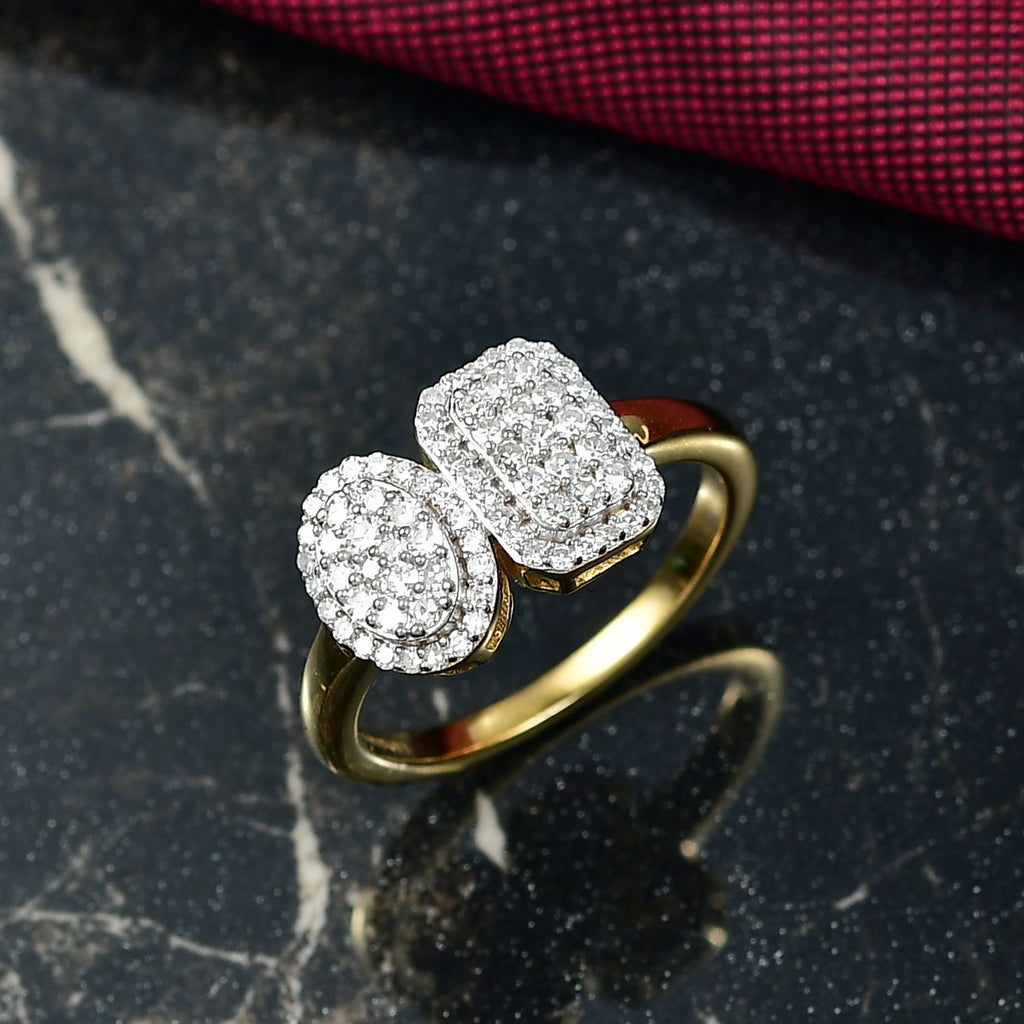 Luxuriant Lab Grown Diamond (SI/GH) Cluster Ring in 18K Vermeil Yellow Gold Plated Sterling Silver 0.50 Ct._8227564_1