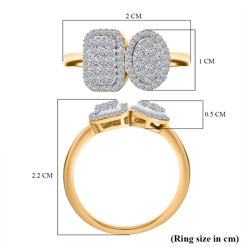 Luxuriant Lab Grown Diamond (SI/GH) Cluster Ring in 18K Vermeil Yellow Gold Plated Sterling Silver 0.50 Ct._8227564_5