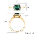 Luxuriant - Lab Grown Zambian  Emerald & Lab Grown Diamond (SI/GH)  Ring in 18K Vermeil Yellow Gold Plated Sterling Silver 1.16 Ct._8227773_5