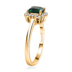 Luxuriant - Lab Grown Zambian  Emerald & Lab Grown Diamond (SI/GH)  Ring in 18K Vermeil Yellow Gold Plated Sterling Silver 1.16 Ct._8227774_3