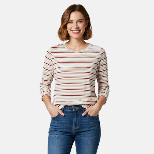 Charlotte West 100% Cotton Boat Neck Striped T-Shirt V32591589 0