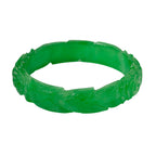 Limited Edition Rose Carved Green Jadeite Jade Bangle (Size 7.5) 300.00 Ct._8228463_3