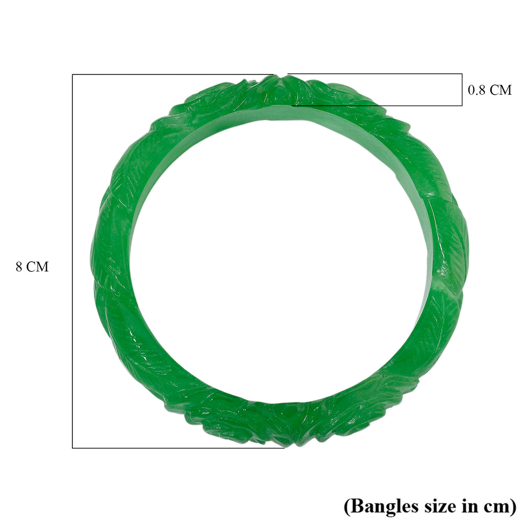 Limited Edition Rose Carved Green Jadeite Jade Bangle (Size 7.5) 300.00 Ct._8228463_4