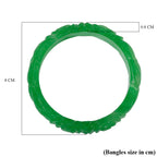 Limited Edition Rose Carved Green Jadeite Jade Bangle (Size 7.5) 300.00 Ct._8228463_4