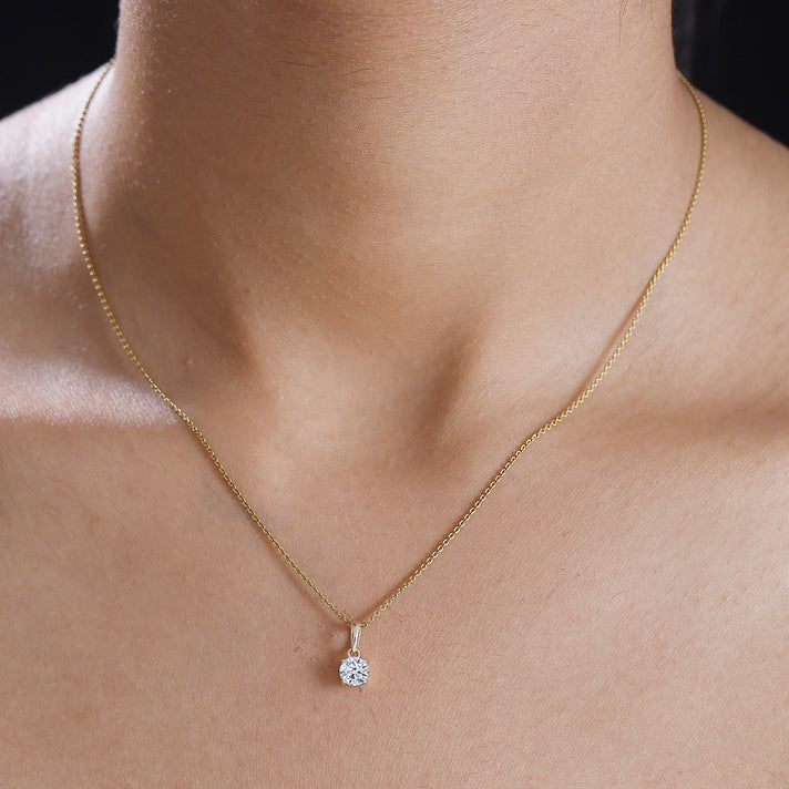 LUXURIANT 1 Ct. Lab Grown Diamond Pendant in 9K Yellow Gold SGL Certified (SI-GH) 8228491 2