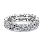 Luxuriant Lab Grown Diamond Band (SI/GH) Ring in Rhodium Overlay Sterling Silver 1.00 Ct._8228668_4