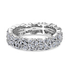 Luxuriant Lab Grown Diamond Band (SI/GH) Ring in Rhodium Overlay Sterling Silver 1.00 Ct._8228682