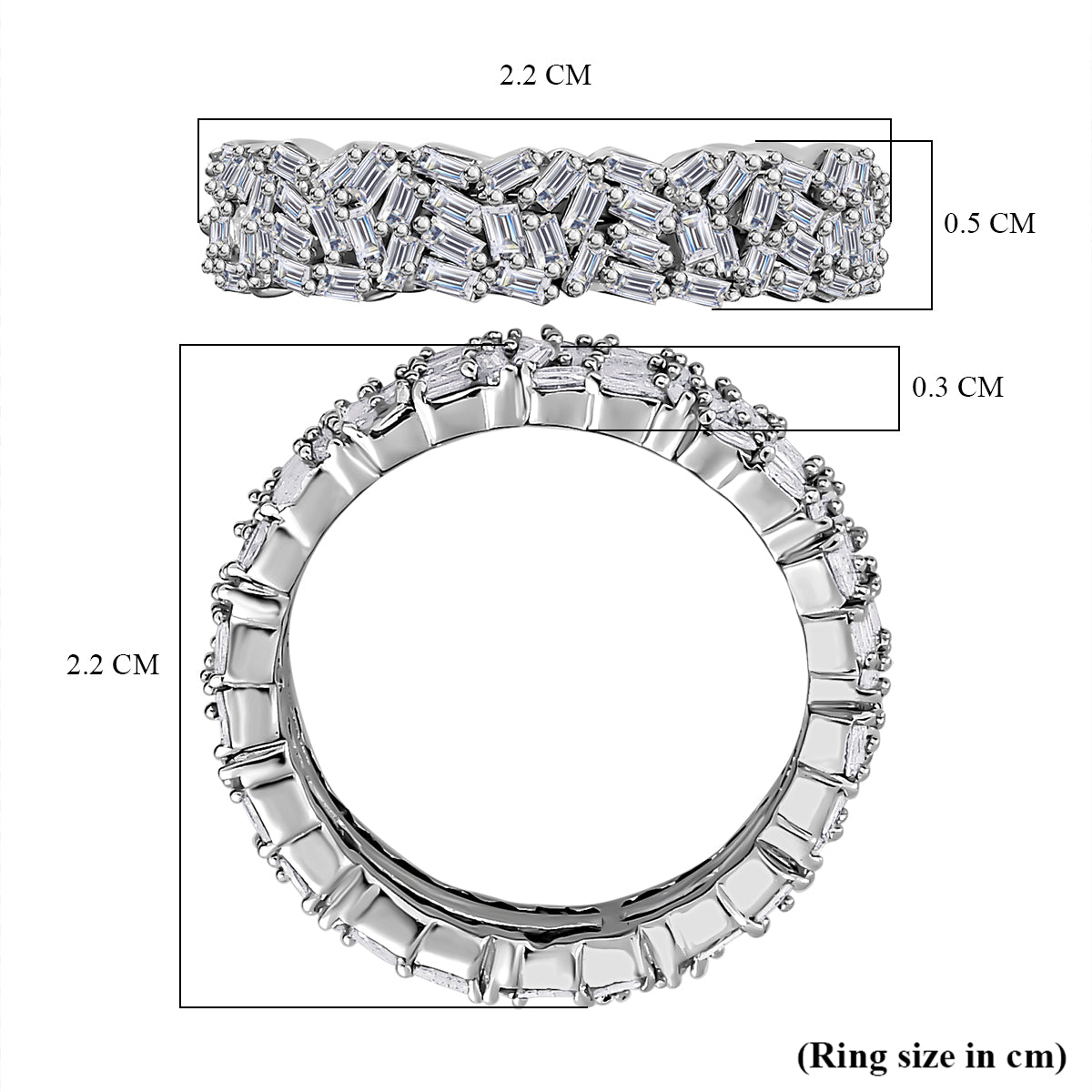 Luxuriant Lab Grown Diamond Band (SI/GH) Ring in Rhodium Overlay Sterling Silver 1.00 Ct. V32697751 6