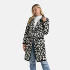 La Marey Leopard Print Longline Knitted Cardigan(Size 10 -22) - Black_8229271