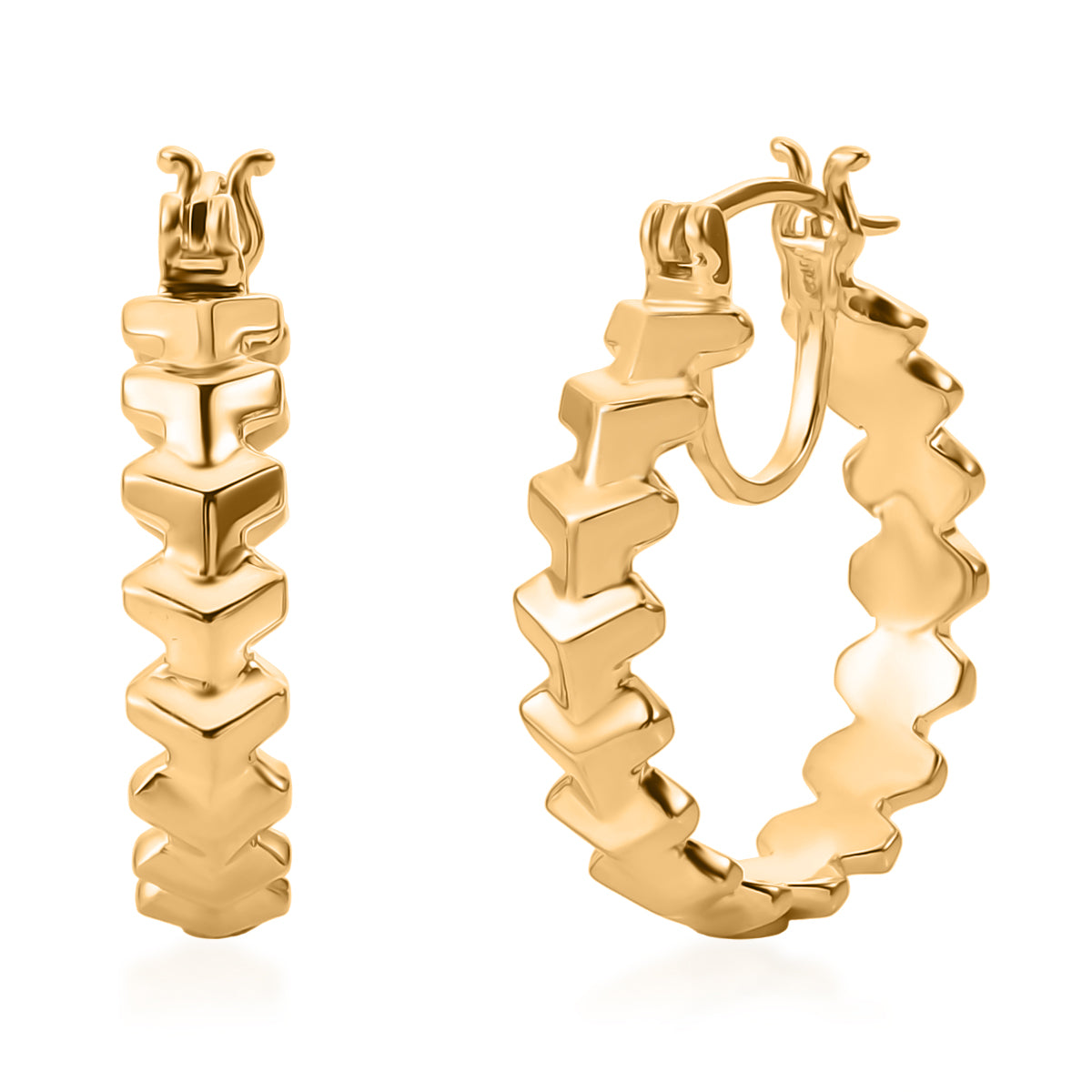 EverTrue Bronzella Collection - Full Hoop Earring with Clasp in 18K Gold Plating 8229407 0