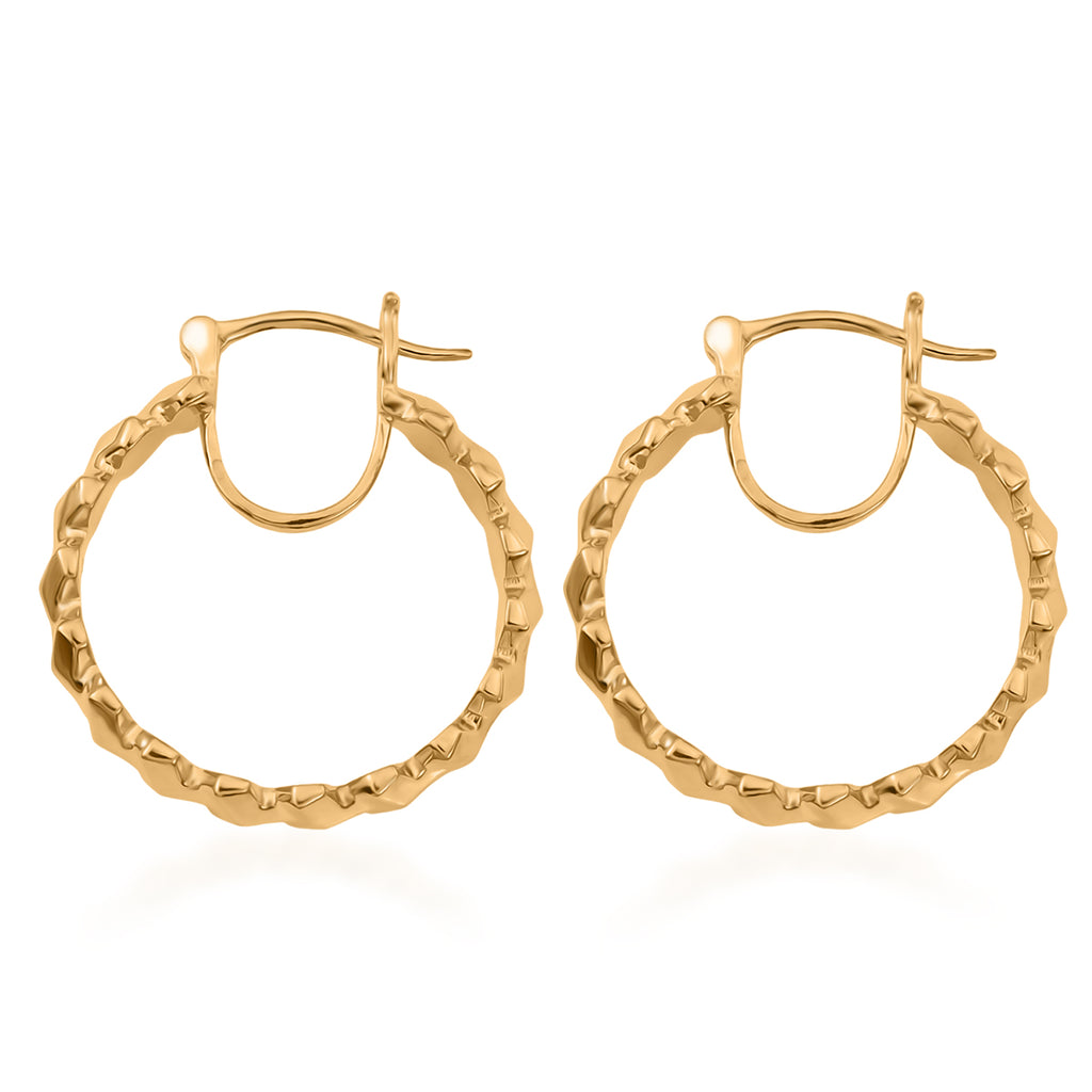 EverTrue Bronzella Collection - Full Hoop Earring with Clasp in 18K Gold Plating_8229407_3