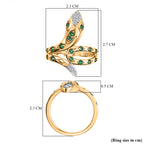 D'Joy - Zambian Emerald Snake Ring in Yellow Gold Plating Sterling Silver_8229416_5