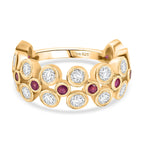 D'Joy Moissanite & African Ruby Band Ring in 18K Vermeil Yellow Gold Plated Sterling Silver 2.51 Ct._8230283