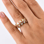 D'Joy Moissanite & African Ruby Band Ring in 18K Vermeil Yellow Gold Plated Sterling Silver 2.51 Ct._8230283_2