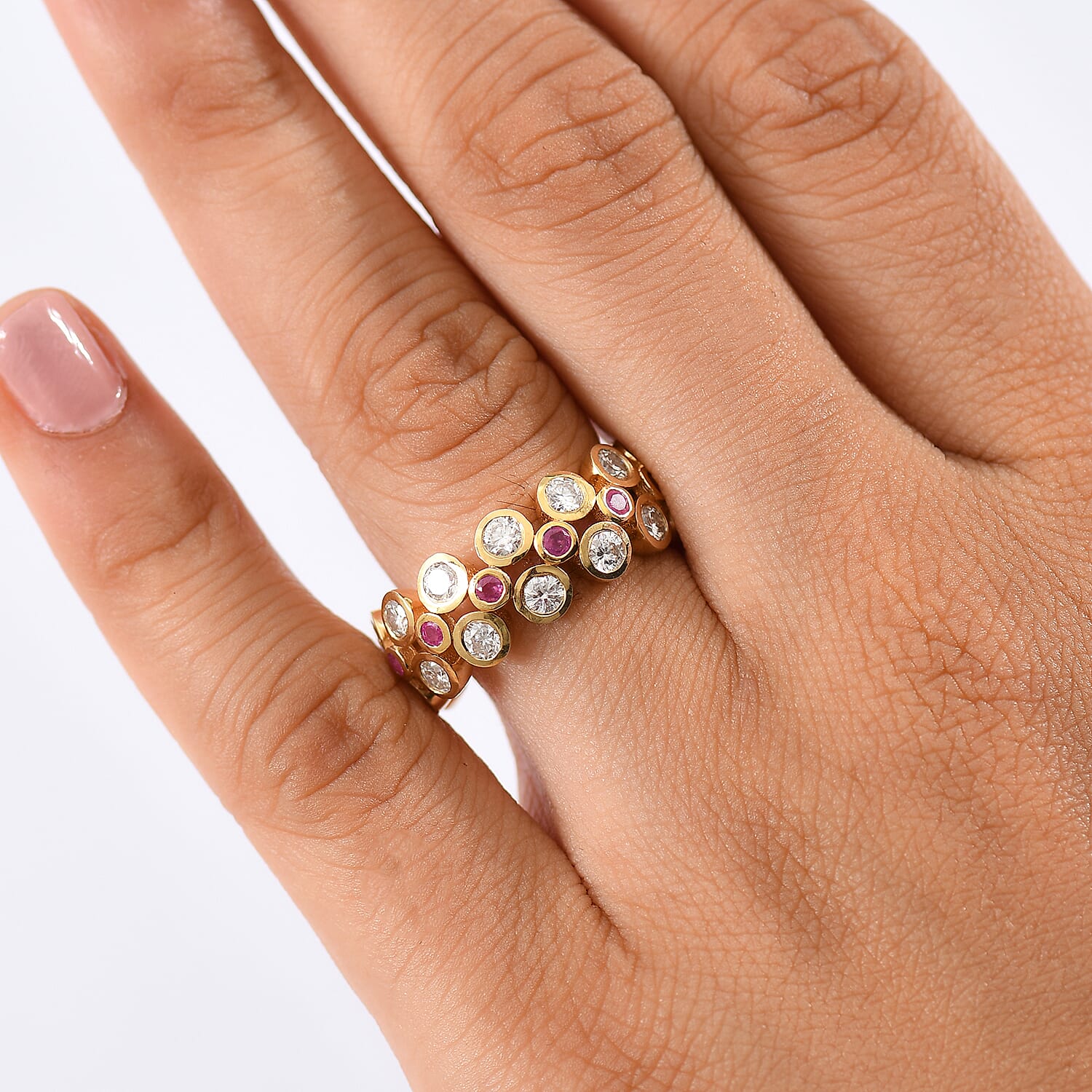 2.5 Ct. Moissanite Band Ring in 18K YG Vermeil Sterling Silver V32513886 2