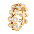 D'Joy Moissanite & African Ruby Band Ring in 18K Vermeil Yellow Gold Plated Sterling Silver 2.51 Ct._8230283_3