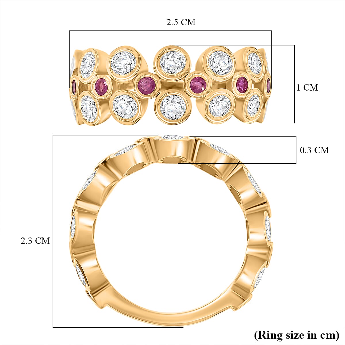 2.5 Ct. Moissanite Band Ring in 18K YG Vermeil Sterling Silver V32513886 5