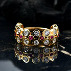 D'Joy Moissanite & African Ruby Band Ring in 18K Vermeil Yellow Gold Plated Sterling Silver 2.51 Ct._8230288_1