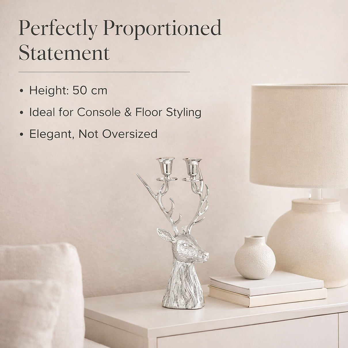 LIVMORE Reindeer T-Light Holder (50 x 25 x 20 cm) - Silver 8230494 3