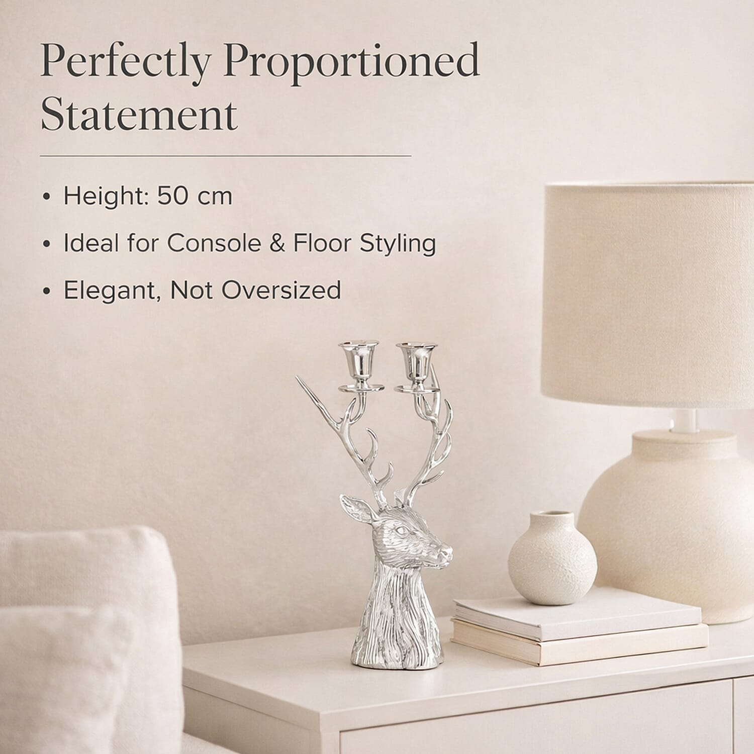 LIVMORE Reindeer T-Light Holder (50 x 25 x 20 cm) - Silver 8230494 3