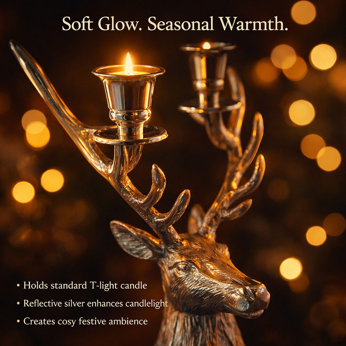 LIVMORE Reindeer T-Light Holder (50 x 25 x 20 cm) - Silver 8230494 4