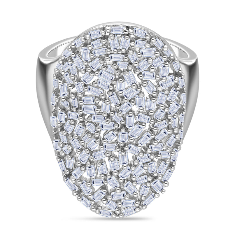 Luxuriant Lab Grown Diamond (SI/GH) Ring in Rhodium Overlay Sterling Silver 1.50 Ct, Silver Wt. 5.50 Gms._8230691
