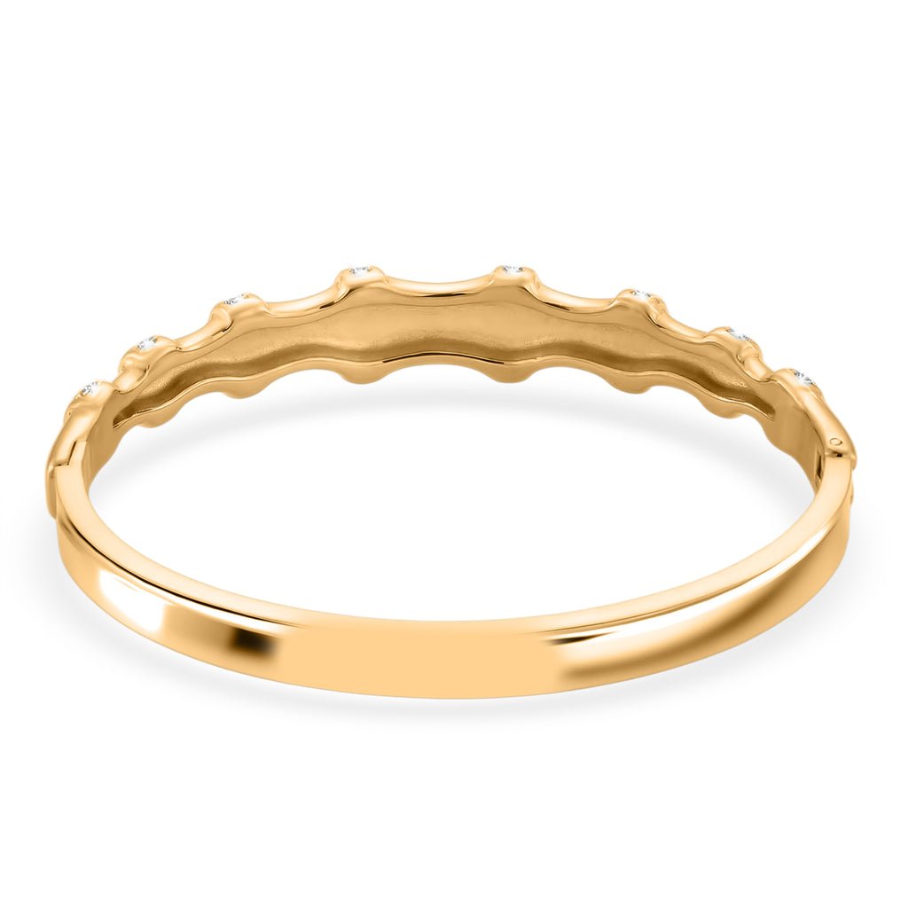 Austrian White Crystal Bamboo Full Bangle (Size - 7) in Yellow Gold Tone_8231250_4