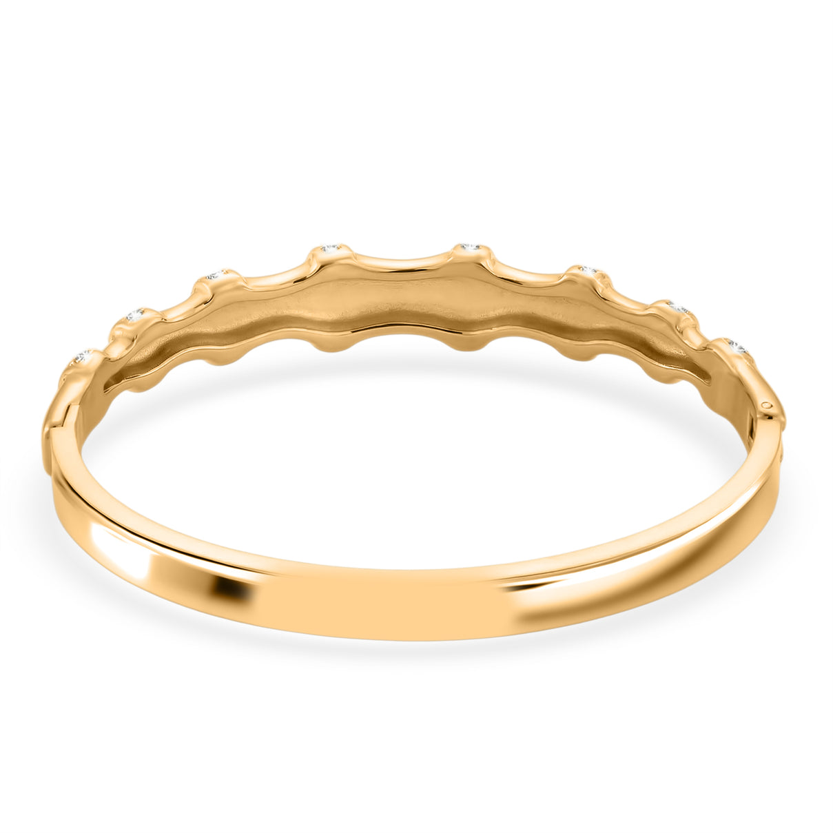 Austrian White Crystal Bamboo Full Bangle (Size - 7) in Yellow Gold Tone 8231250 4
