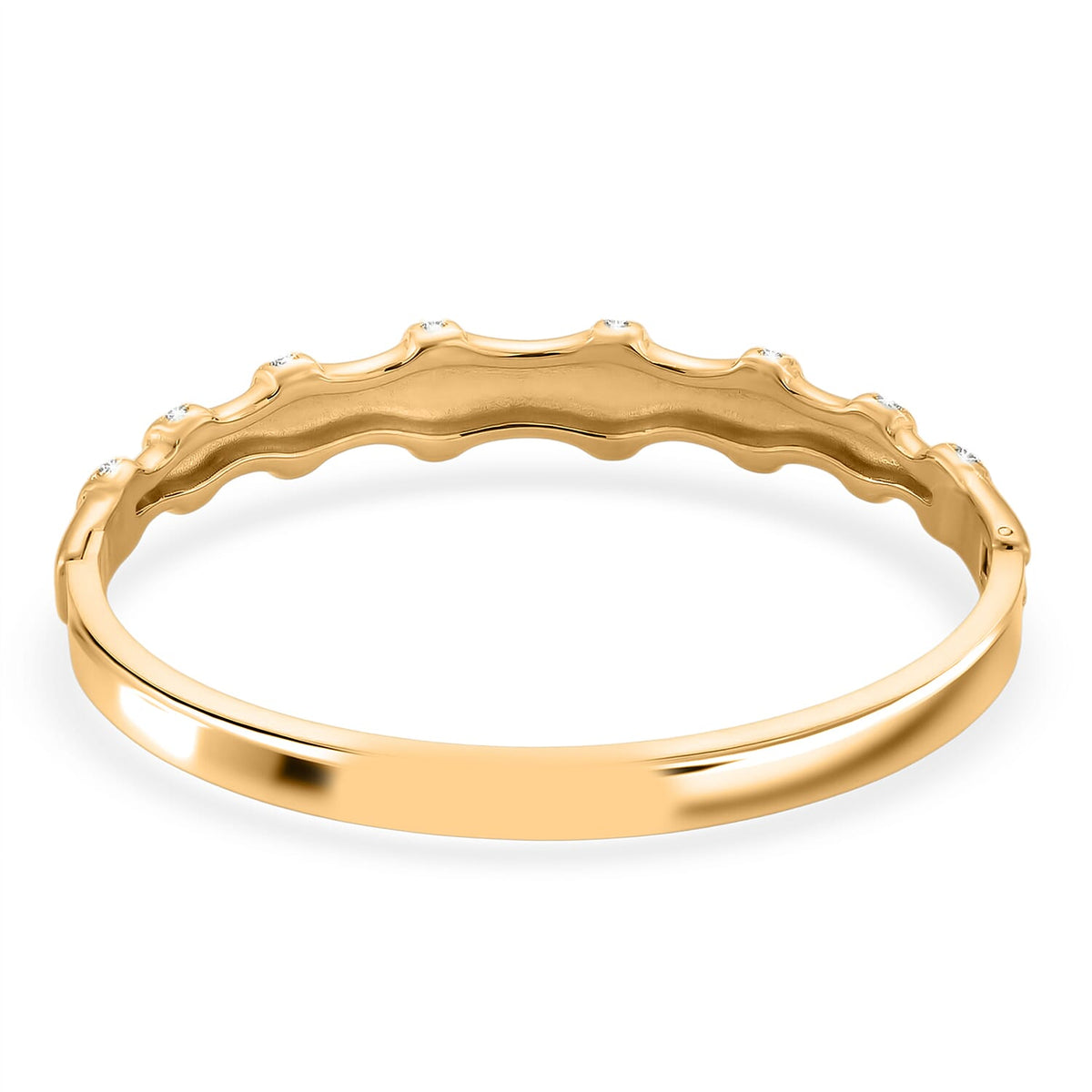 Austrian White Crystal Bamboo Full Bangle (Size - 7) in Yellow Gold Tone 8231250 5