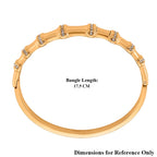 Austrian White Crystal Bamboo Full Bangle (Size - 7) in Yellow Gold Tone_8231250