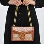 JVC-style Structured Saddle Bag with Flap Lock - Shoulder Strap