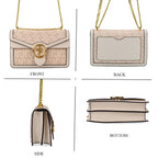 JVC- Milano Style Shoulder Bag with Chain Strap (128 cm) - Ivory & Brown_8231308_4