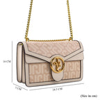 JVC-style Structured Saddle Bag with Flap Lock - Shoulder Strap