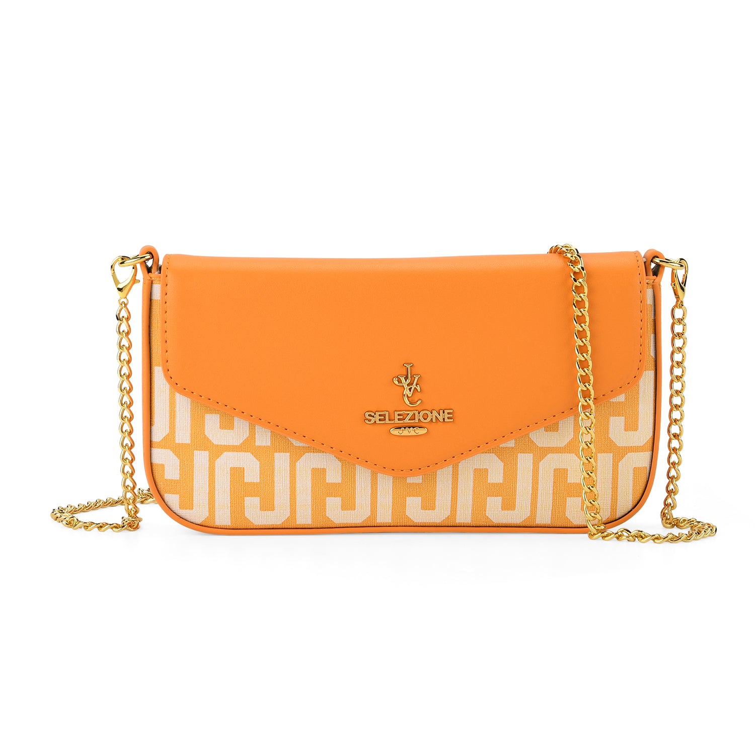JVC- Milano Style Luxury Clutch with Shoulder Chain Strap (114 cm) - Orange V32515495 0
