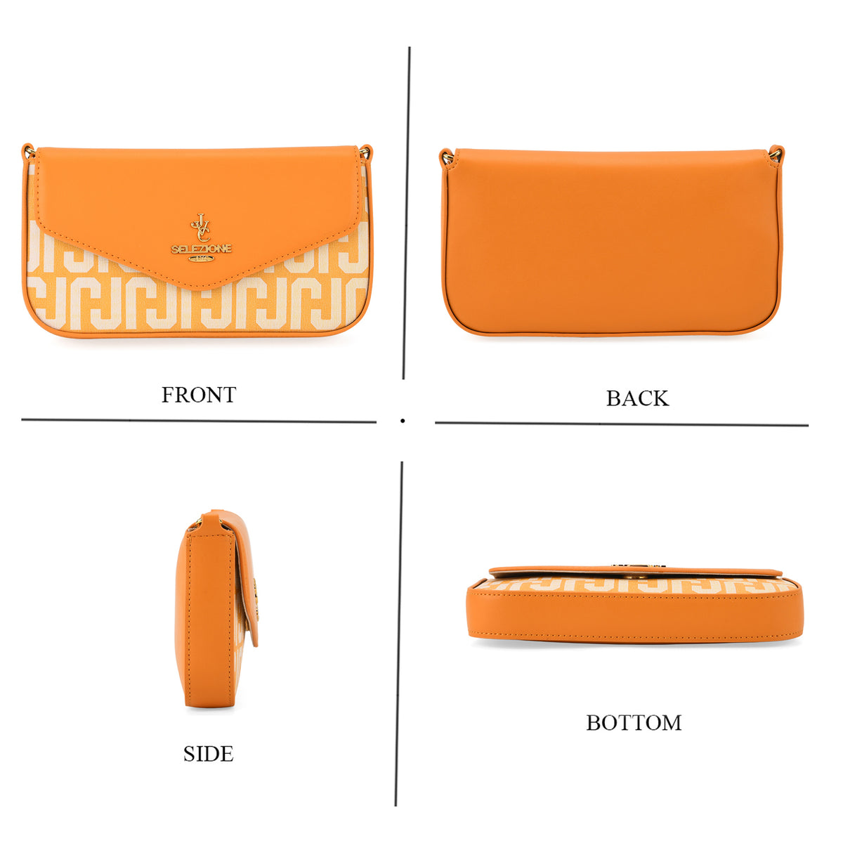 JVC- Milano Style Luxury Clutch with Shoulder Chain Strap (114 cm) - Orange V32515495 4
