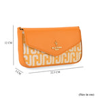 JVC- Milano Style Luxury Clutch with Shoulder Chain Strap (114 cm) - Orange_8231317_6