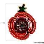 Austrian Red Crystal & Austrian Black Crystal Magnetic Brooch in Yellow Gold Tone_8232500_5