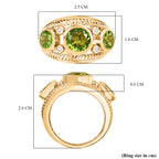 D'joy Peridot & White Zircon Ring in Yellow Gold Plating Sterling Silver 3.97 Ct, Silver Wt. 6.40 Gms._8232793_5