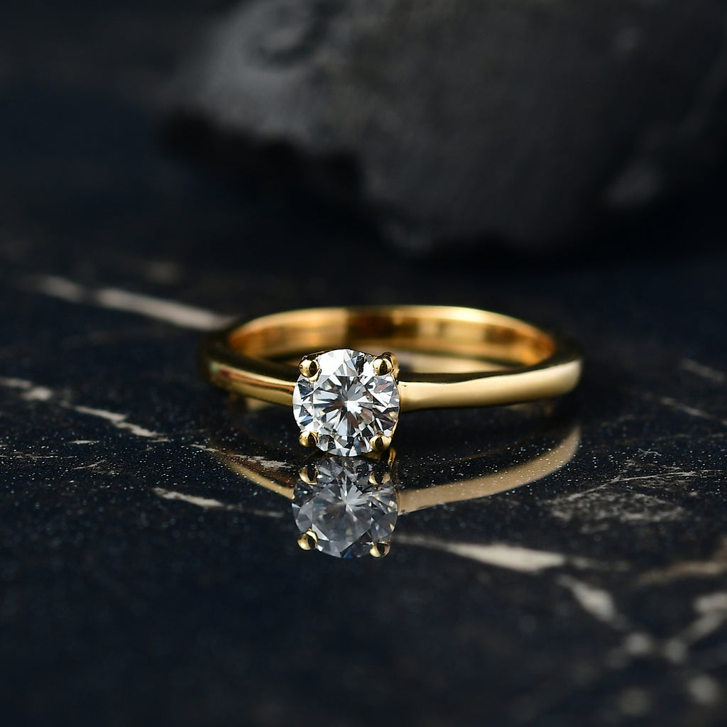 Luxuriant Lab Grown Diamond (SI/GH) SGL Certified Ring in 18K Vermeil Yellow Gold Sterling Silver_8232932_1