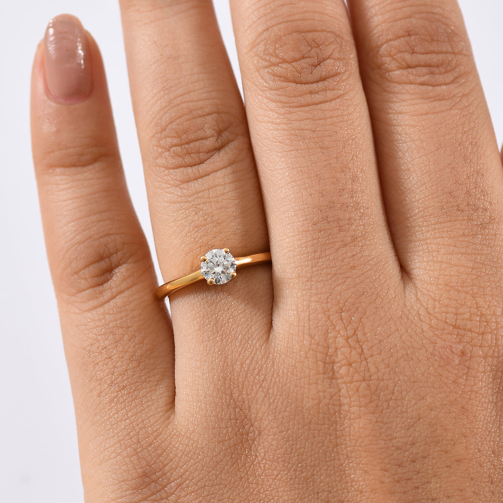 Luxuriant Lab Grown Diamond (SI/GH) SGL Certified Ring in 18K Vermeil Yellow Gold Sterling Silver_8232932_2