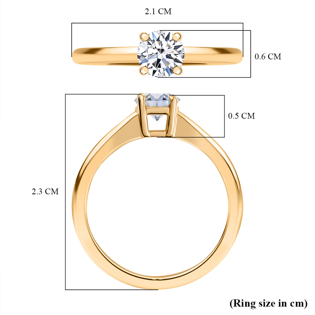 Luxuriant Lab Grown Diamond (SI/GH) SGL Certified Ring in 18K Vermeil Yellow Gold Sterling Silver_8232932_5